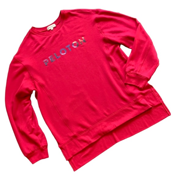 Peloton Tops - Peloton Red Modern Side Slit Weekender Sweatshirt Large
